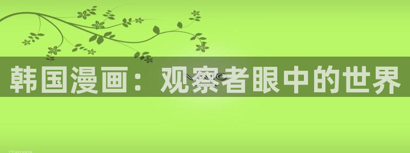 着羞羞漫画：韩国漫画：观察者眼中的世界